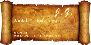Jankó György névjegykártya