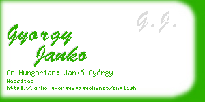 gyorgy janko business card